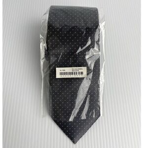The Tie Bar Mens Black Mini Dot Silk Necktie XL Extra Long Stain Resistant